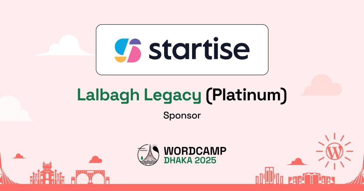 Platinum Sponsor of WordCamp Dhaka 2025 - Startise